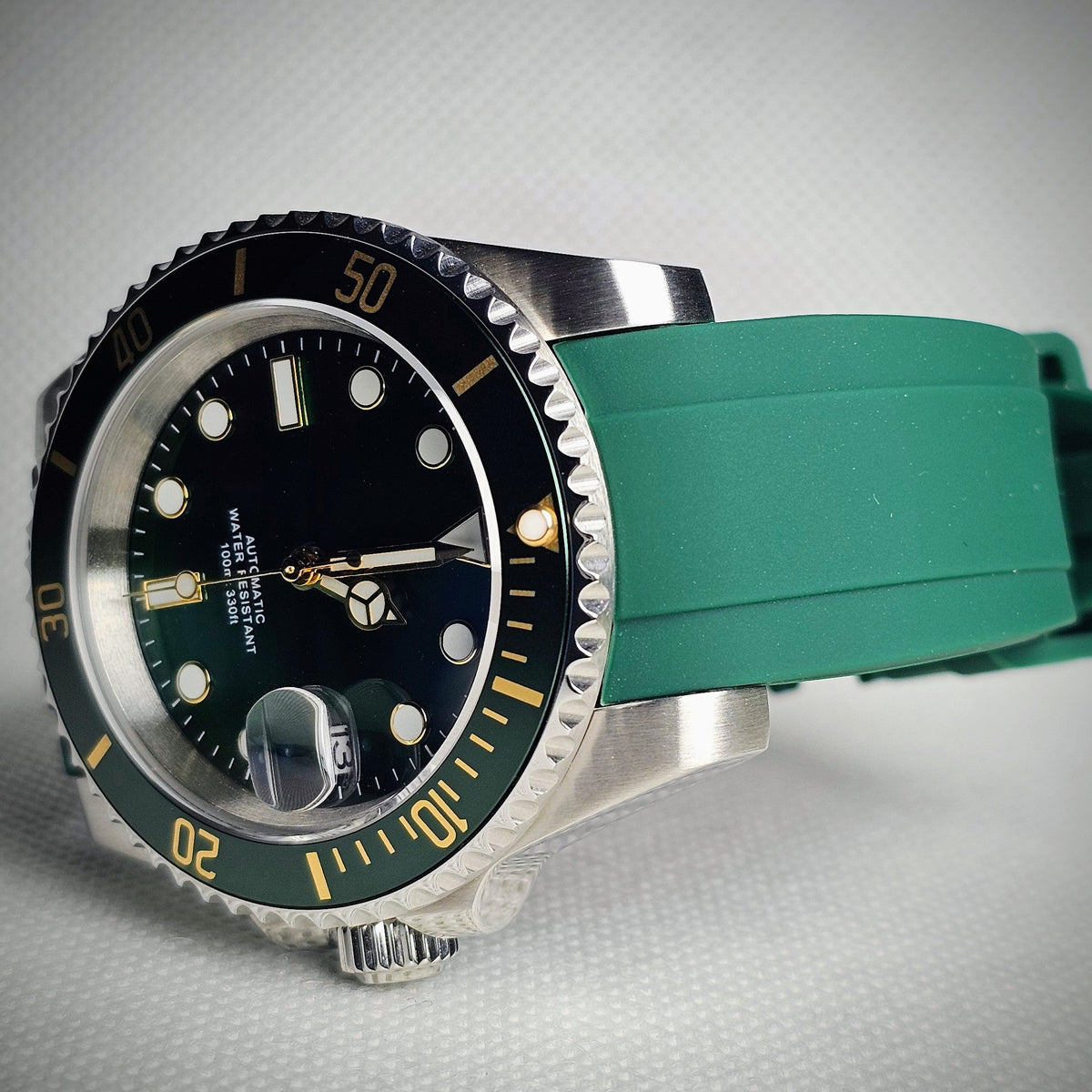 Side view of custom handmade watch