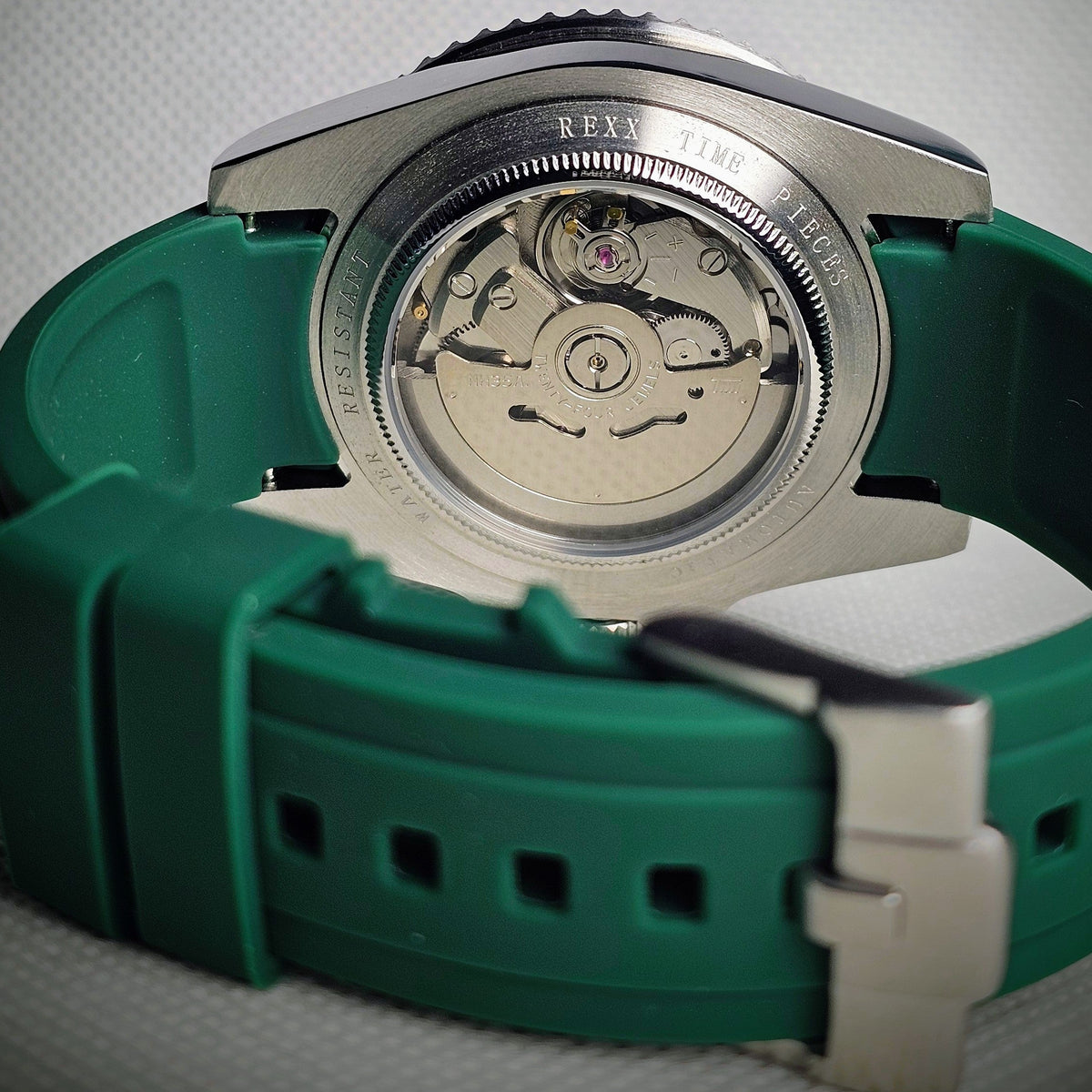 Exhibition case back showing mechanical movement