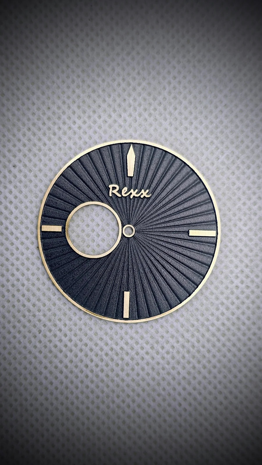 Blue radial open-heart custom dial